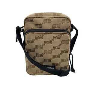 Balenciaga Monogram Signature Camera Bag beige brown